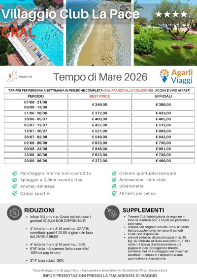 Villaggio Club La Pace**** - Tropea (VV)