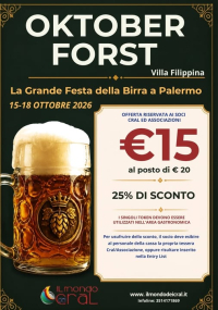 Oktober Forst dal 15 al 18 ottobre 2026 a Villa Filippina ⯑
