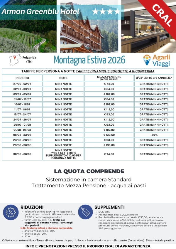 Armon Greenblu Hotel**** - Folgarida (TN)