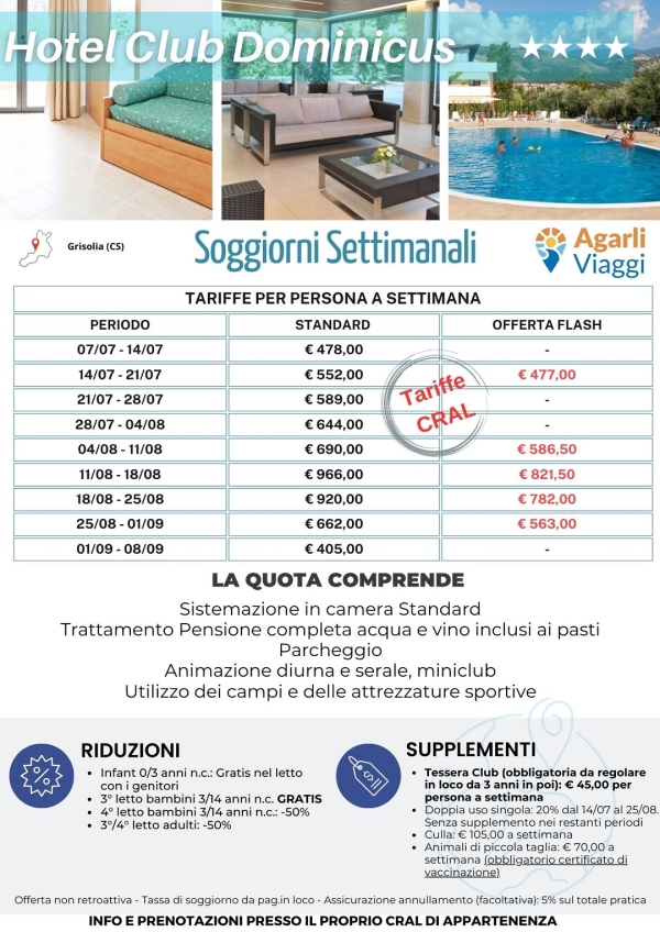 Hotel Club Dominicus****  Settimane Promo