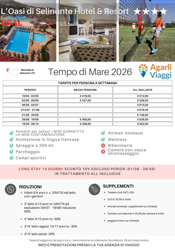 L'Oasi di Selinunte Hotel &amp; Resort**** - Marinella di Selinunte (TP)