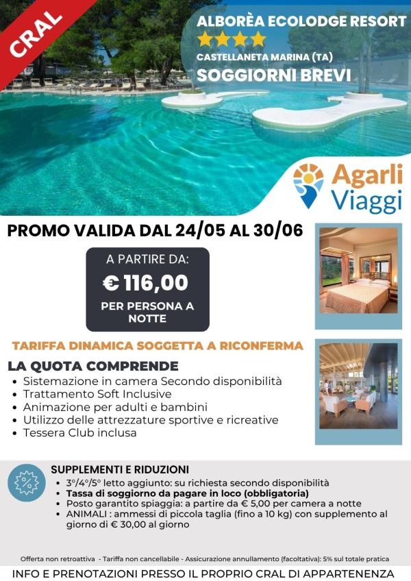 Albor&egrave;a Ecologe Resort**** - Castellaneta Marina (TA)