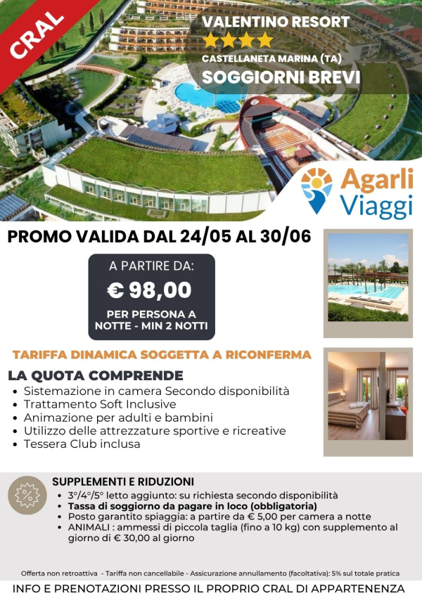 Valentino Resort**** - Castellaneta Marina (TA)