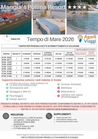 Mangia's Pollina Resort**** - Pollina (PA)