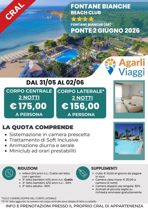 Fontane Bianche Beach Club**** - Fontane Bianche (SR)     ponte 2 giugno