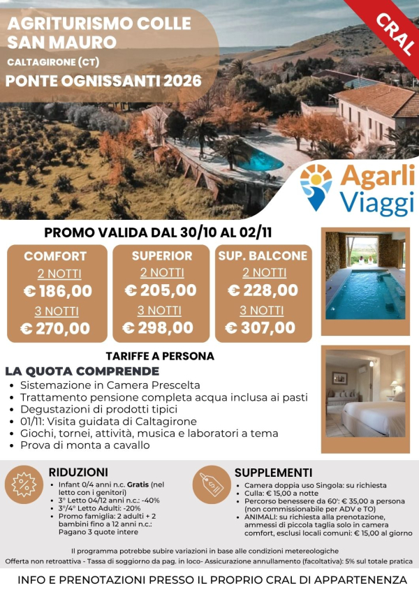 Agriturismo Colle San Mauro - Caltagirone (CT)    Ponte Ognissanti 2026